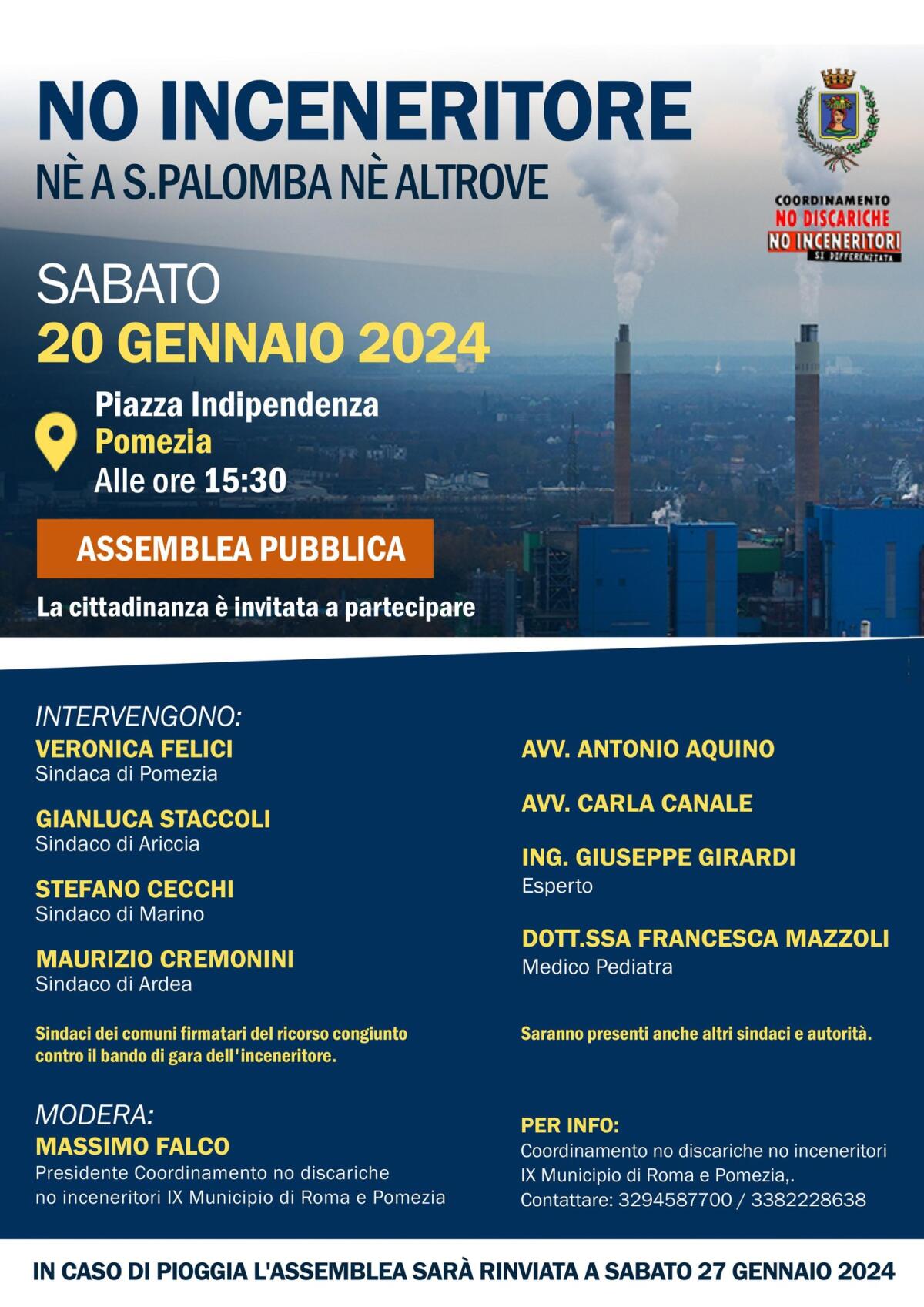 “No all’inceneritore”: questo sabato 20 gennaio assemblea pubblica a Pomezia. - 