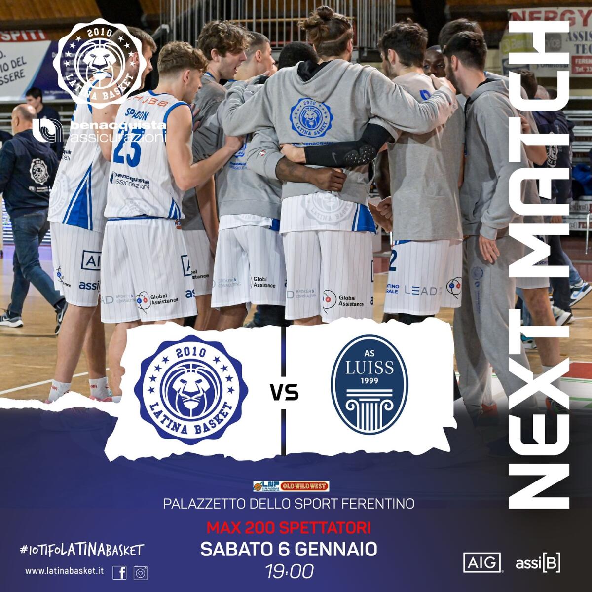Basket A2: questo sabato importantissima sfida contro la Luiss Roma. Il Latina organizza un pullman per i tifosi. - 
