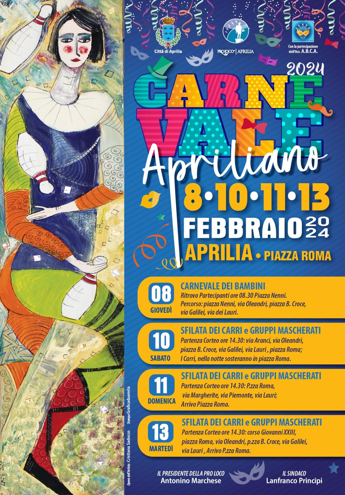 Entra nel vivo il “Carnevale Apriliano 2024": questo fine settimana e martedì le sfilate dei carri e dei gruppi mascherati. - 
