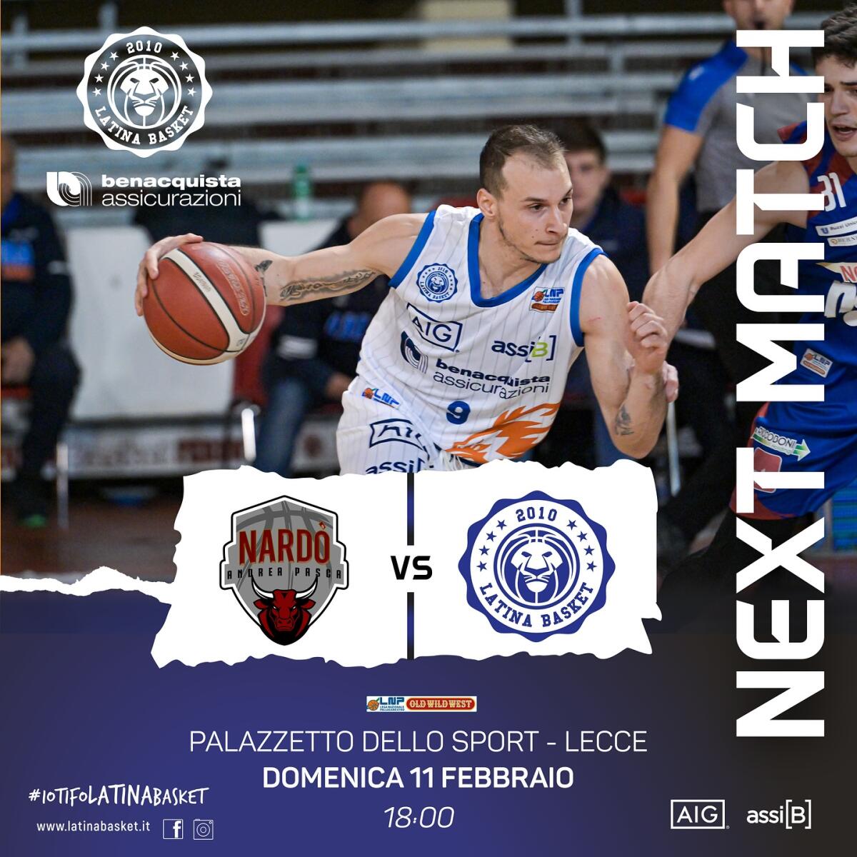 Basket A2 maschile: il Latina al Palasport di Lecce per la prima giornata della Fase ad orologio. - 