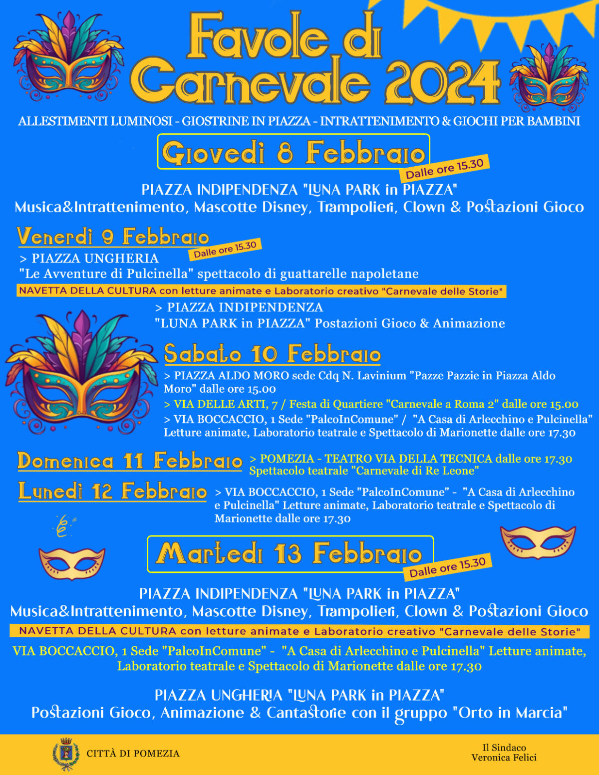 Previsione meteo non favorevoli nel fine settimana: cambia il programma del “Carnevale Pometino”. - 