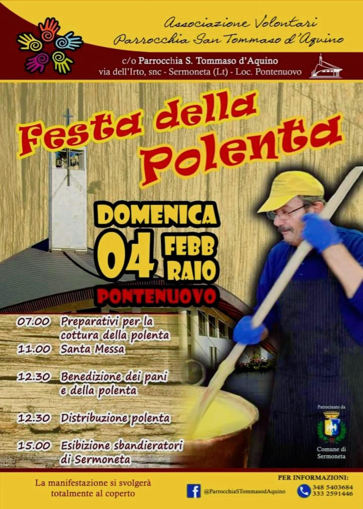 Questa domenica 4 febbraio “Festa della polenta” nella borgata di Pontenuovo, a Sermoneta. - 