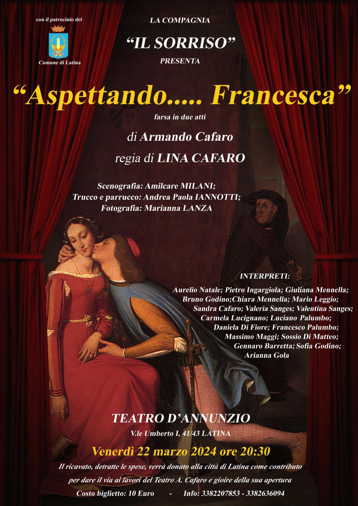 "Aspettando Francesca" per aprire il Teatro Armando Cafaro di Latina - 