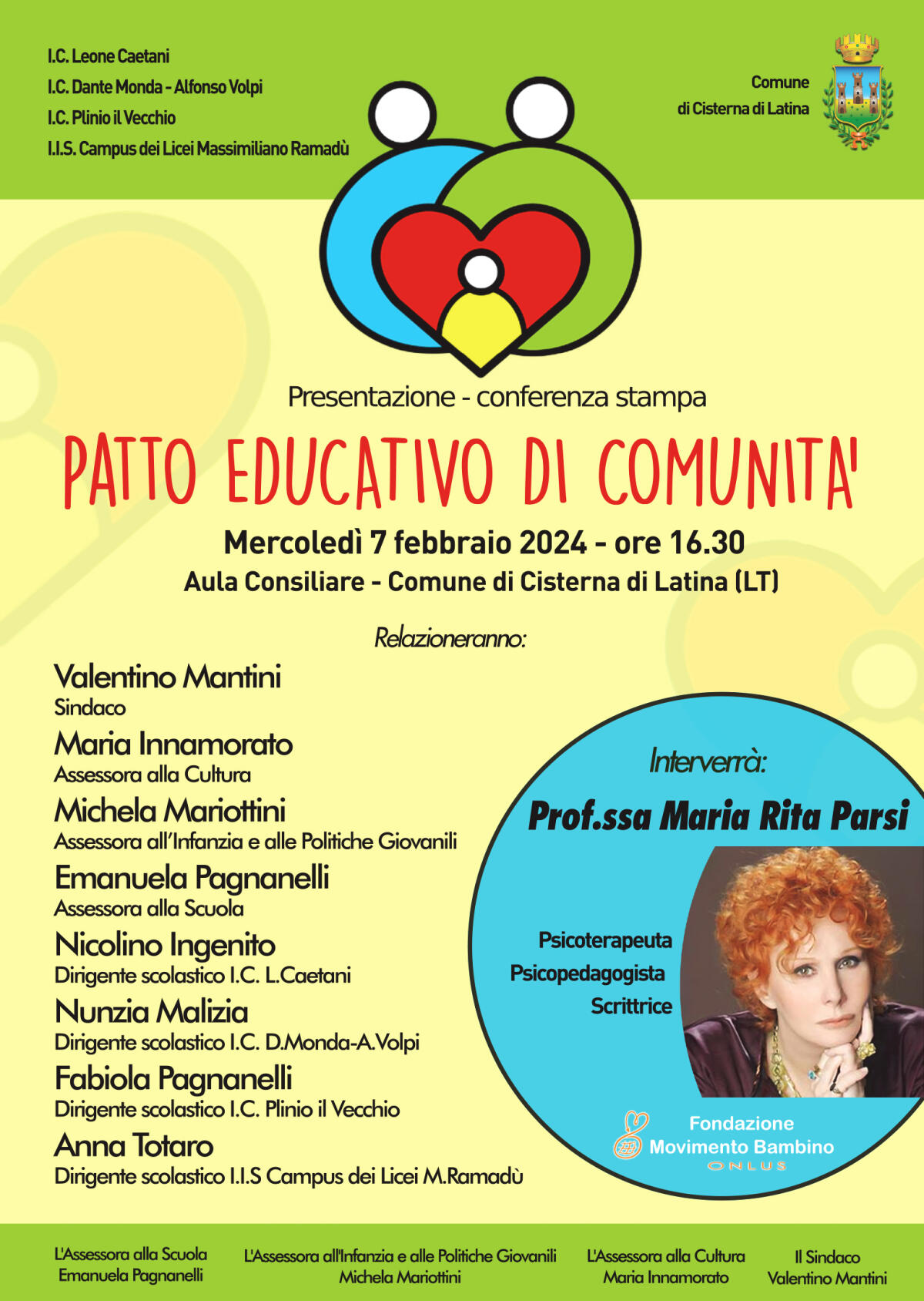 Patto Educativo territoriale di Comunità, la presentazione con Maria Rita Parsi - 