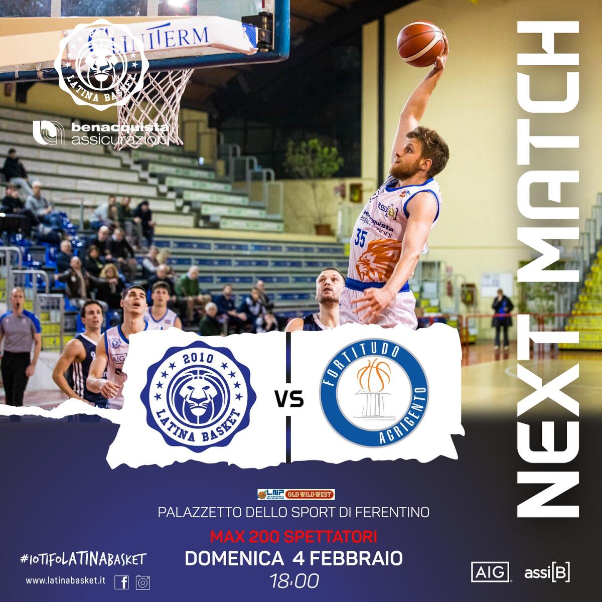 Basket A2 maschile: il Latina questa domenica riceve la Fortitudo Agrigento. - 