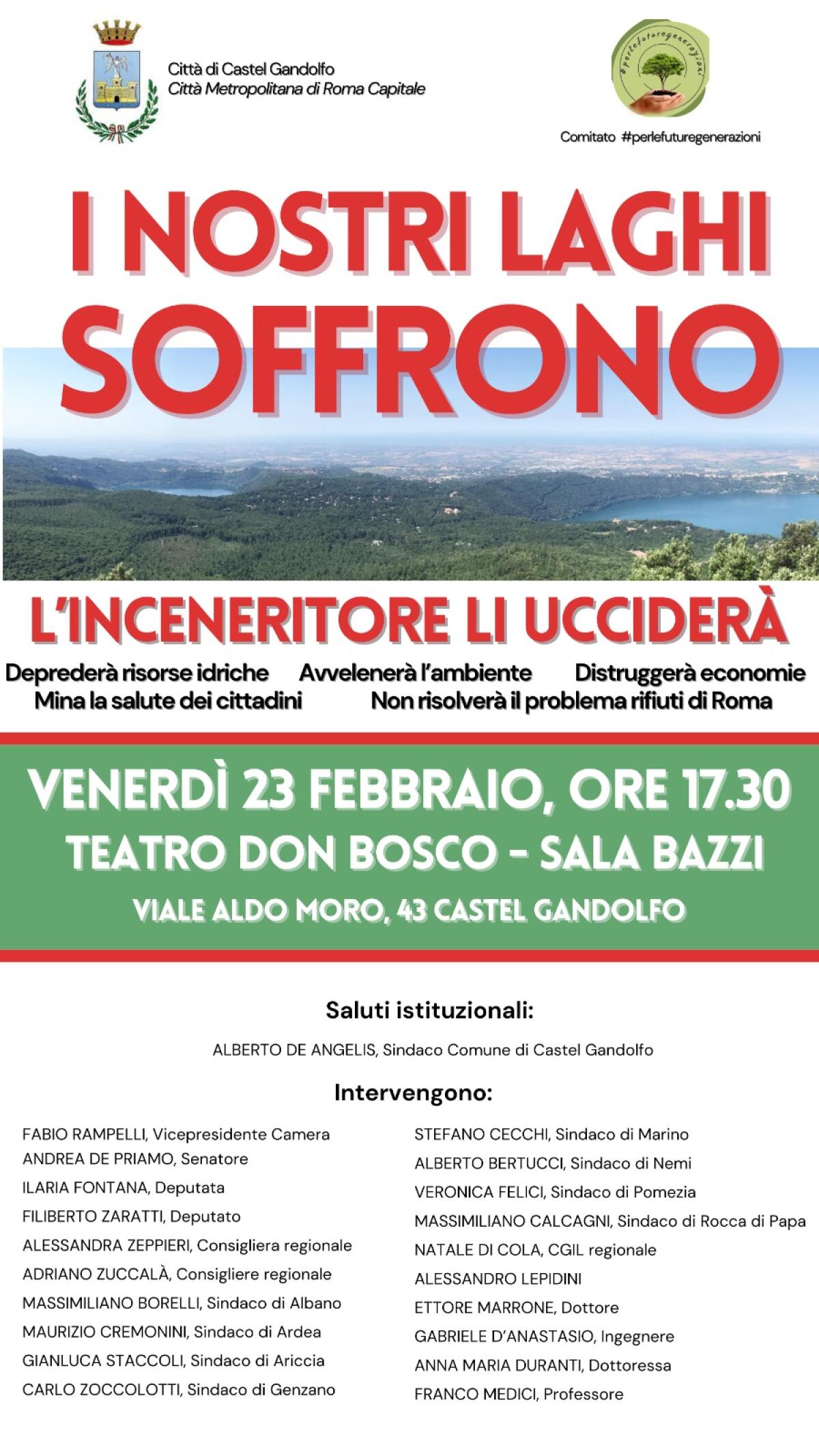 Il Lago Albano continua ad abbassarsi, l'incontro - 