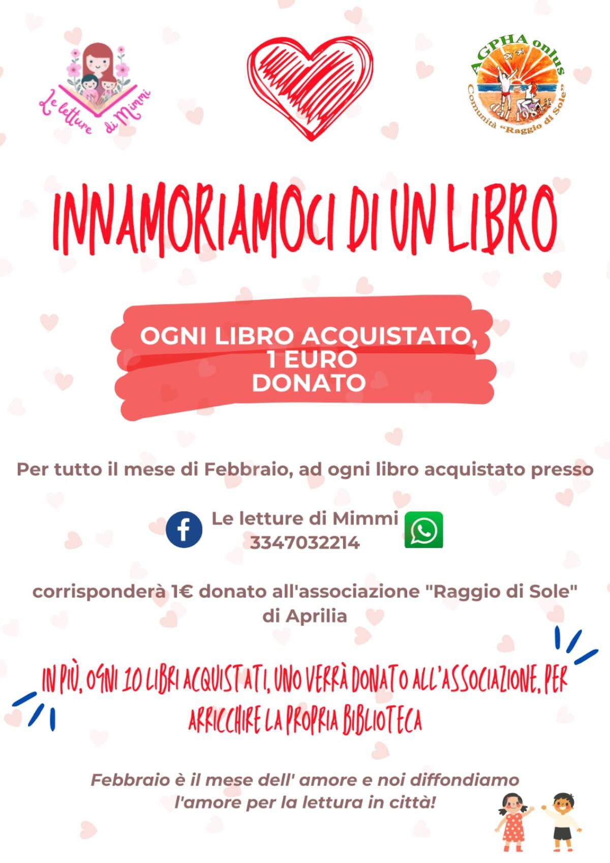 Aprilia - Innamoriamoci di un libro, l'iniziativa solidale per "Raggio di Sole" - 
