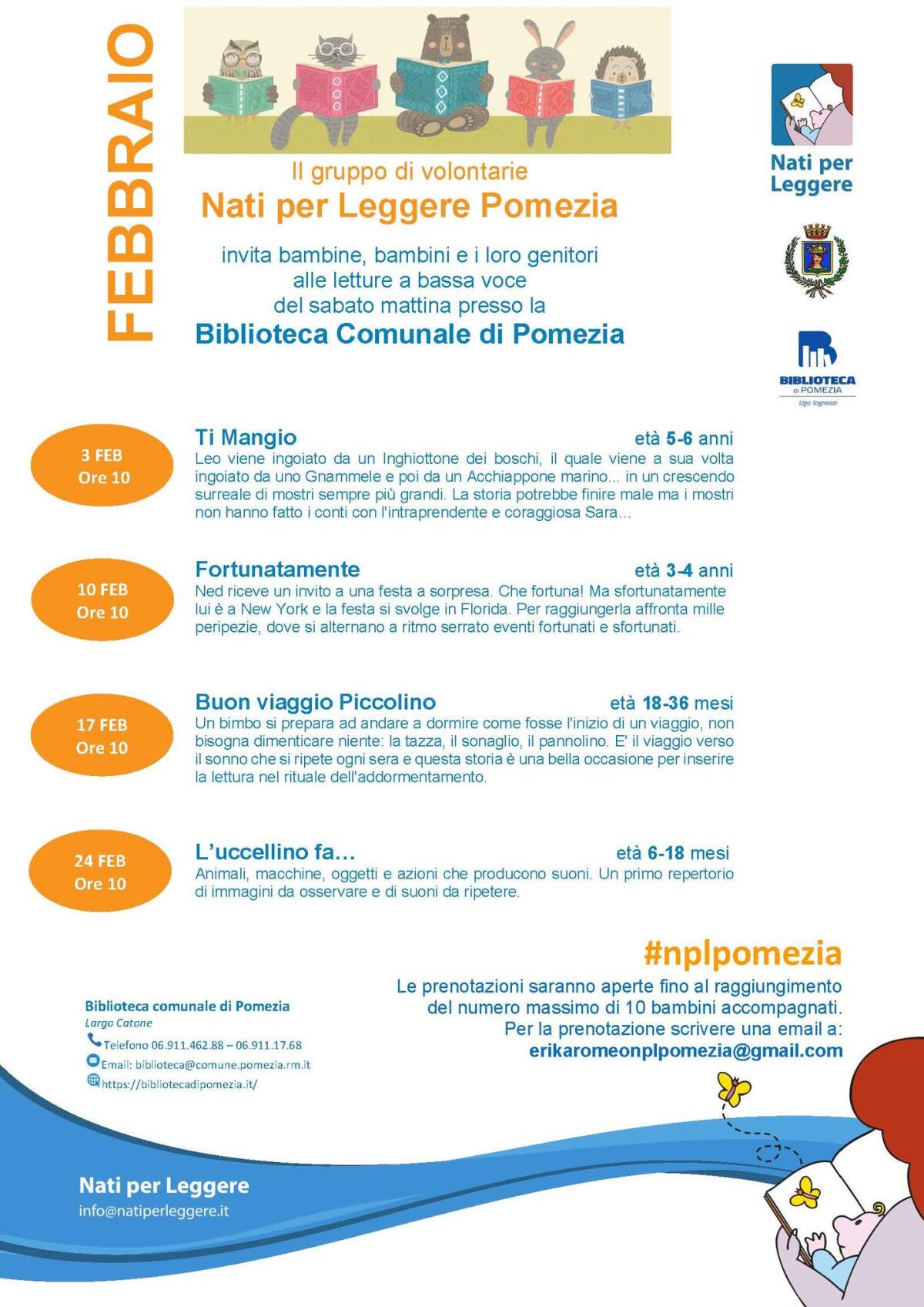 “Letture a bassa voce” il sabato mattina alla Biblioteca Comunale di Pomezia. - 