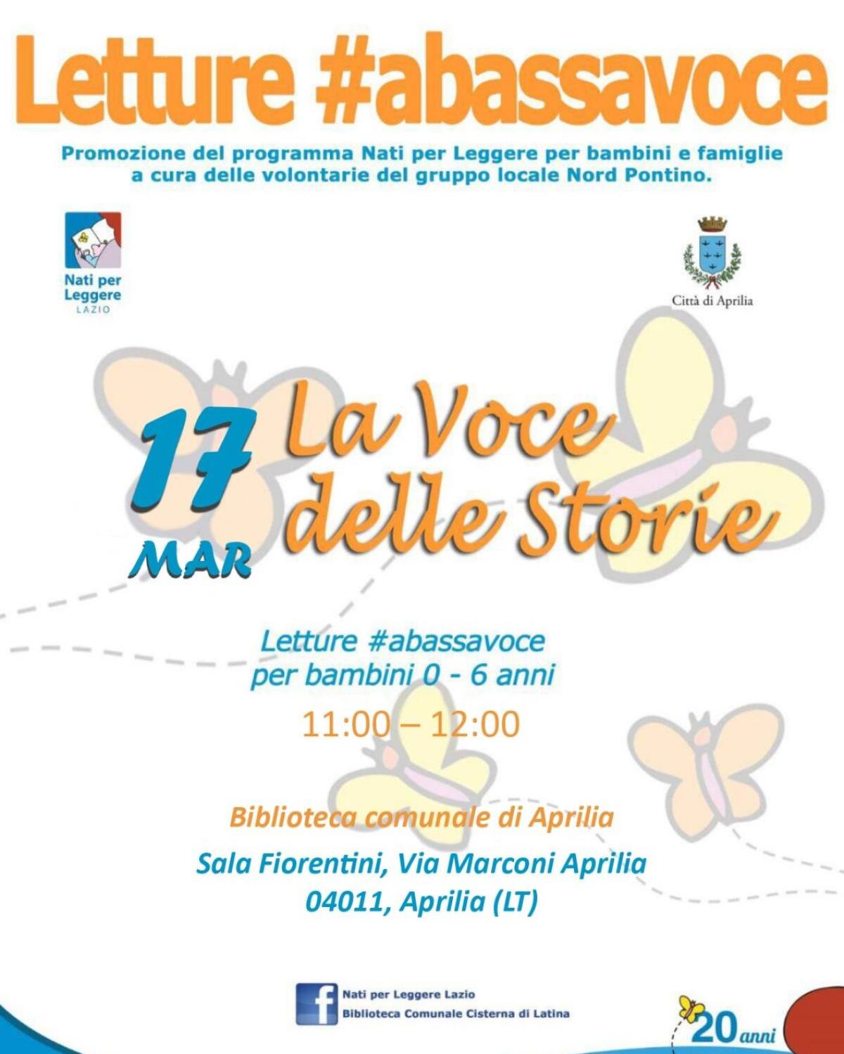 “Letture a bassa voce”: questa domenica alla sala Fiorentini della biblioteca di Aprilia l’iniziativa di “Nati per Leggere”. - 