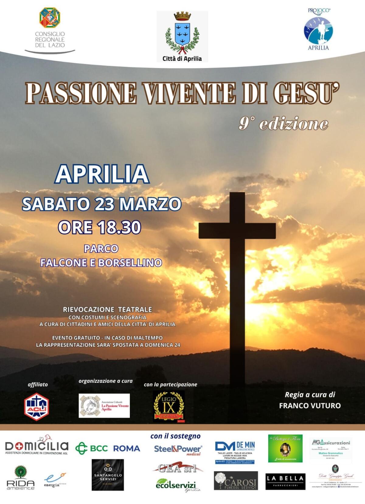 Sabato 23 Marzo ad Aprilia  in scena la nona edizione della “Passione Vivente di Gesù”. - 