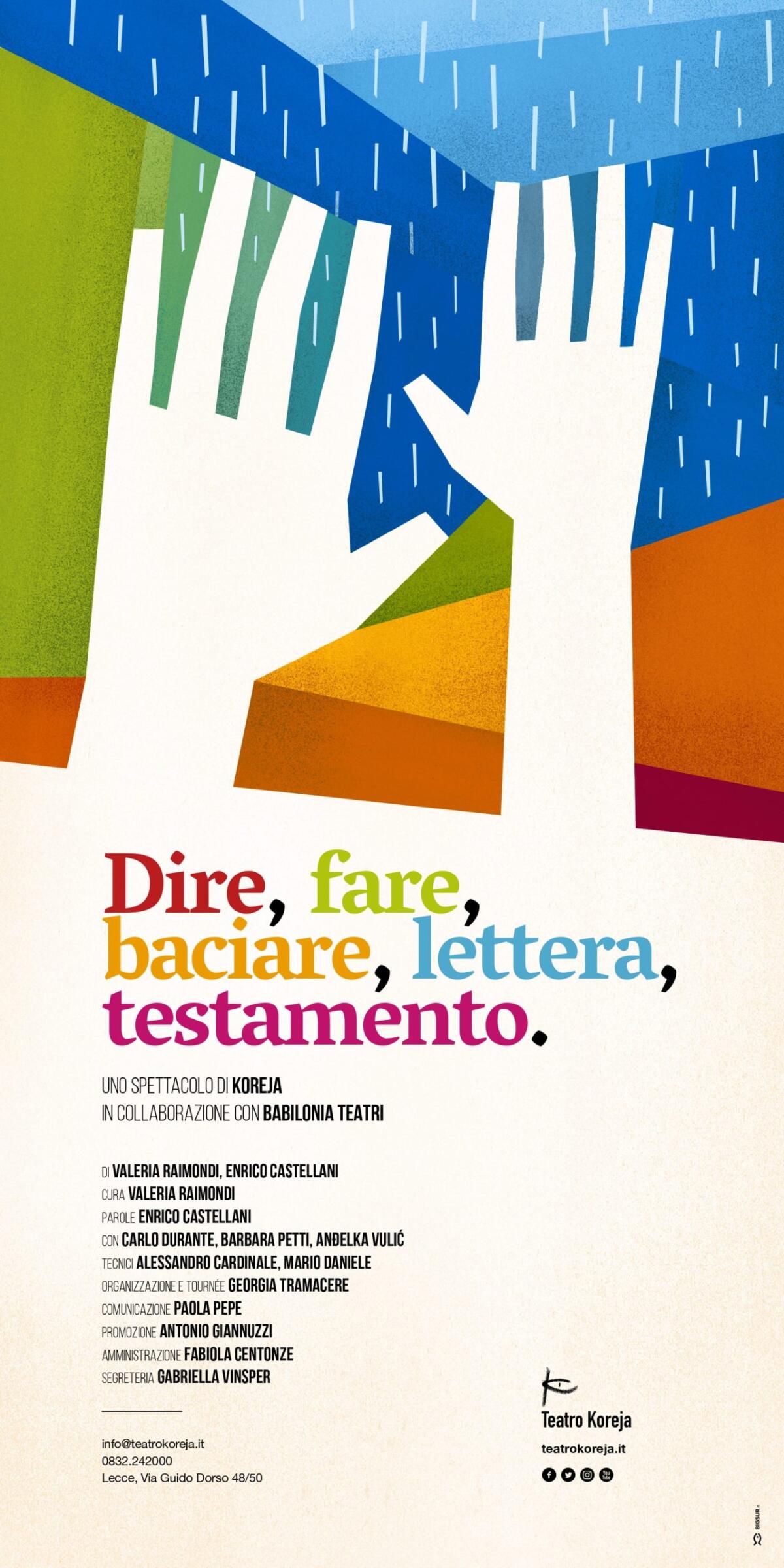 Lo spettacolo “Dire Fare Baciare Lettera Testamento” questo sabato al D’Annunzio di Latina. - 