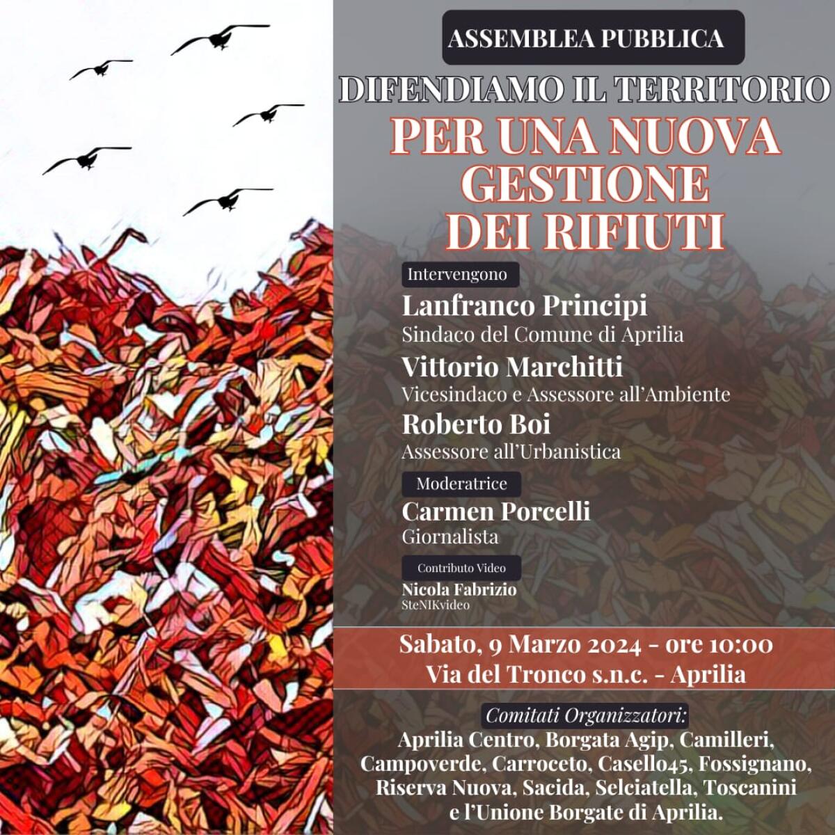 Ad Aprilia l'assemblea pubblica "Difendiamo il territorio. Per una nuova gestione dei rifiuti" - 