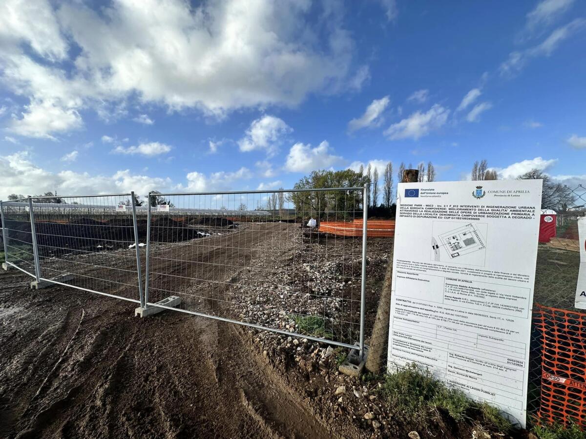 Partiti i lavori del depuratore di Campoverde ad Aprilia. Tiligna: "Progetto atteso da tempo" - 