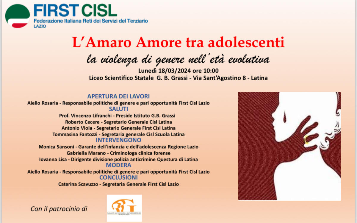 Al Liceo Grassi di Latina il convegno della First Cisl: “L’Amaro Amore tra Adolescenti” - 