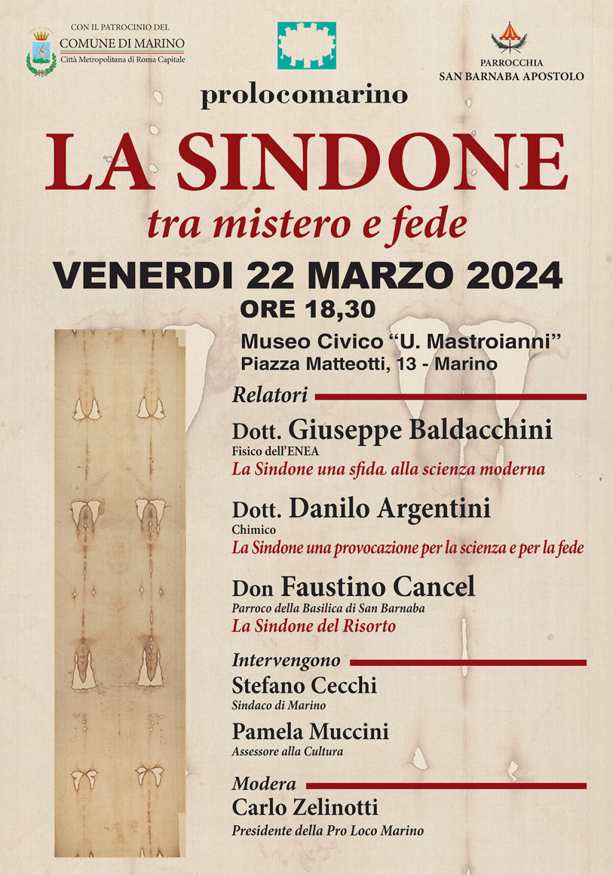 A Marino il convegno “La Sindone, tra mistero e fede” - 