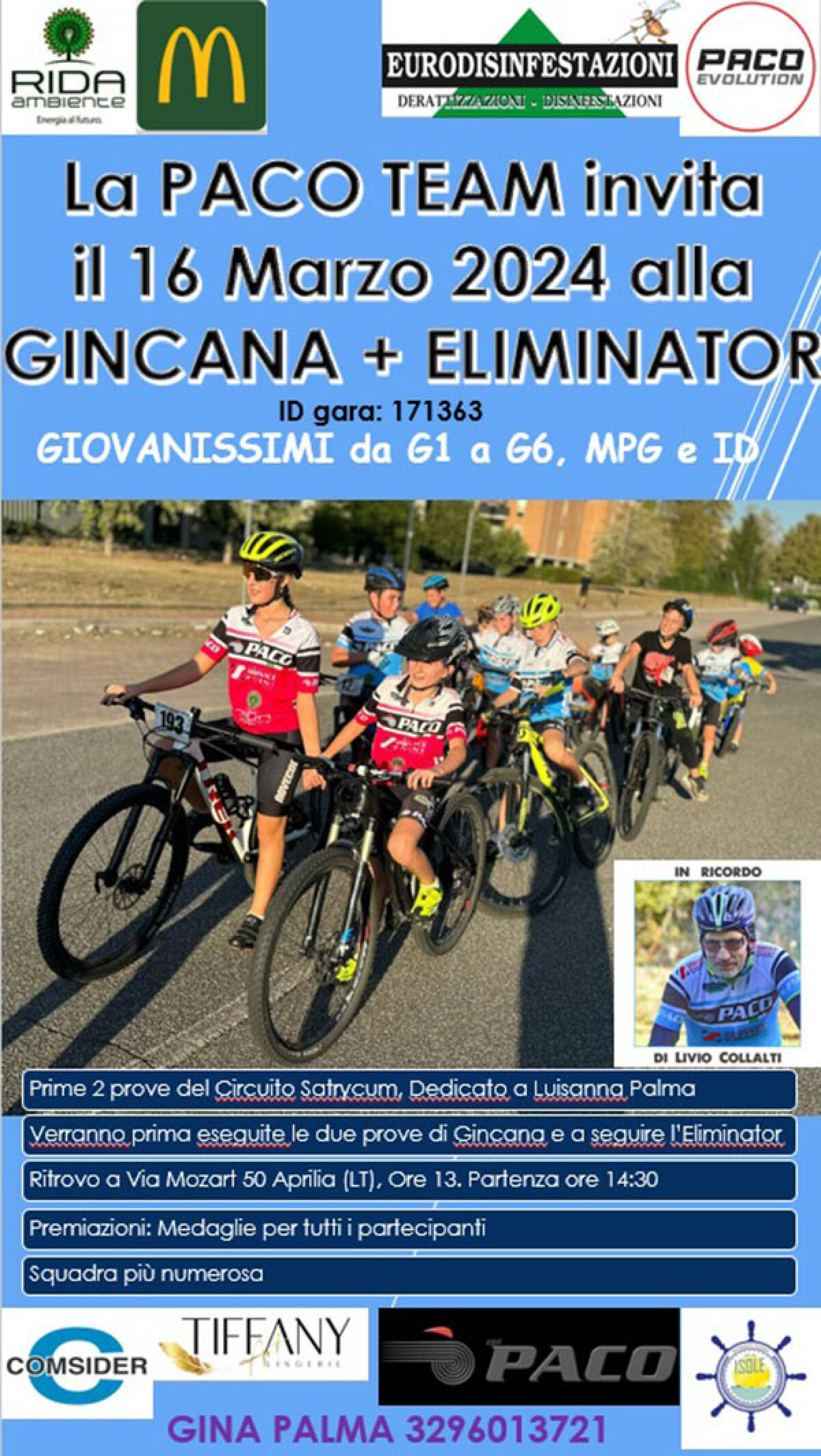 Questo sabato ad Aprilia le prime due prove di ciclismo del Circuito Satrycum organizzate da Paco Team. - 