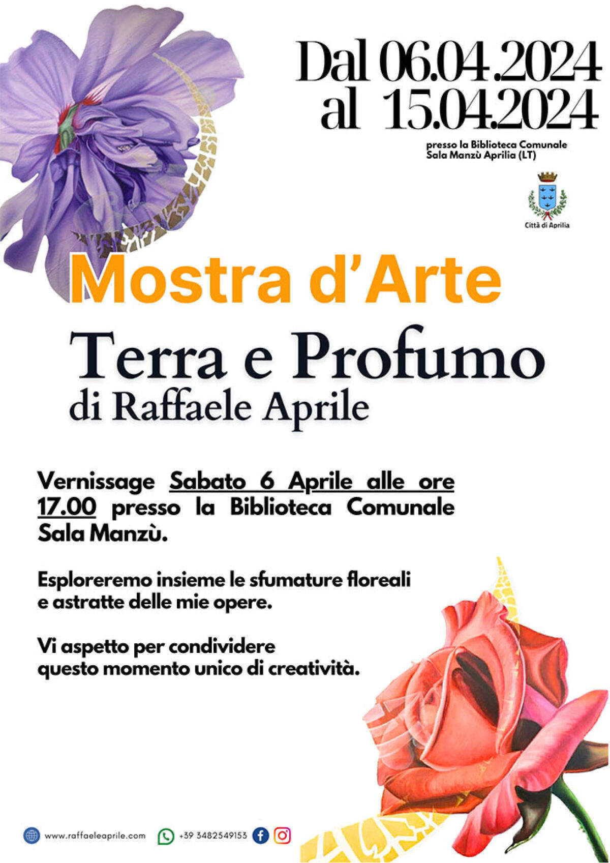 Dal 6 al 15 aprile alla biblioteca di Aprilia la mostra personale “Terra e Profumo” dell’artista Raffaele Aprile. - 
