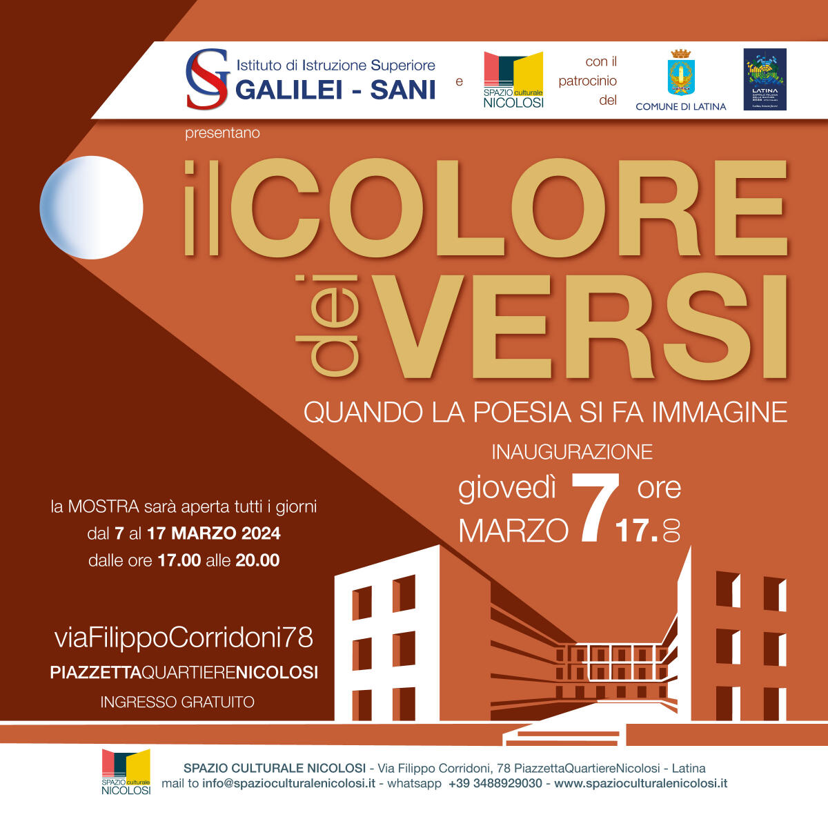 Allo Spazio Culturale Nicolosi di Latina si inaugura "Il colore dei versi" - 