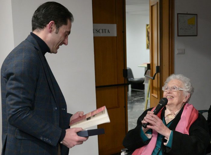 Rossana Busco Rossetti con Giancarlo Rufo, presidente della  Croce Rossa di Latina