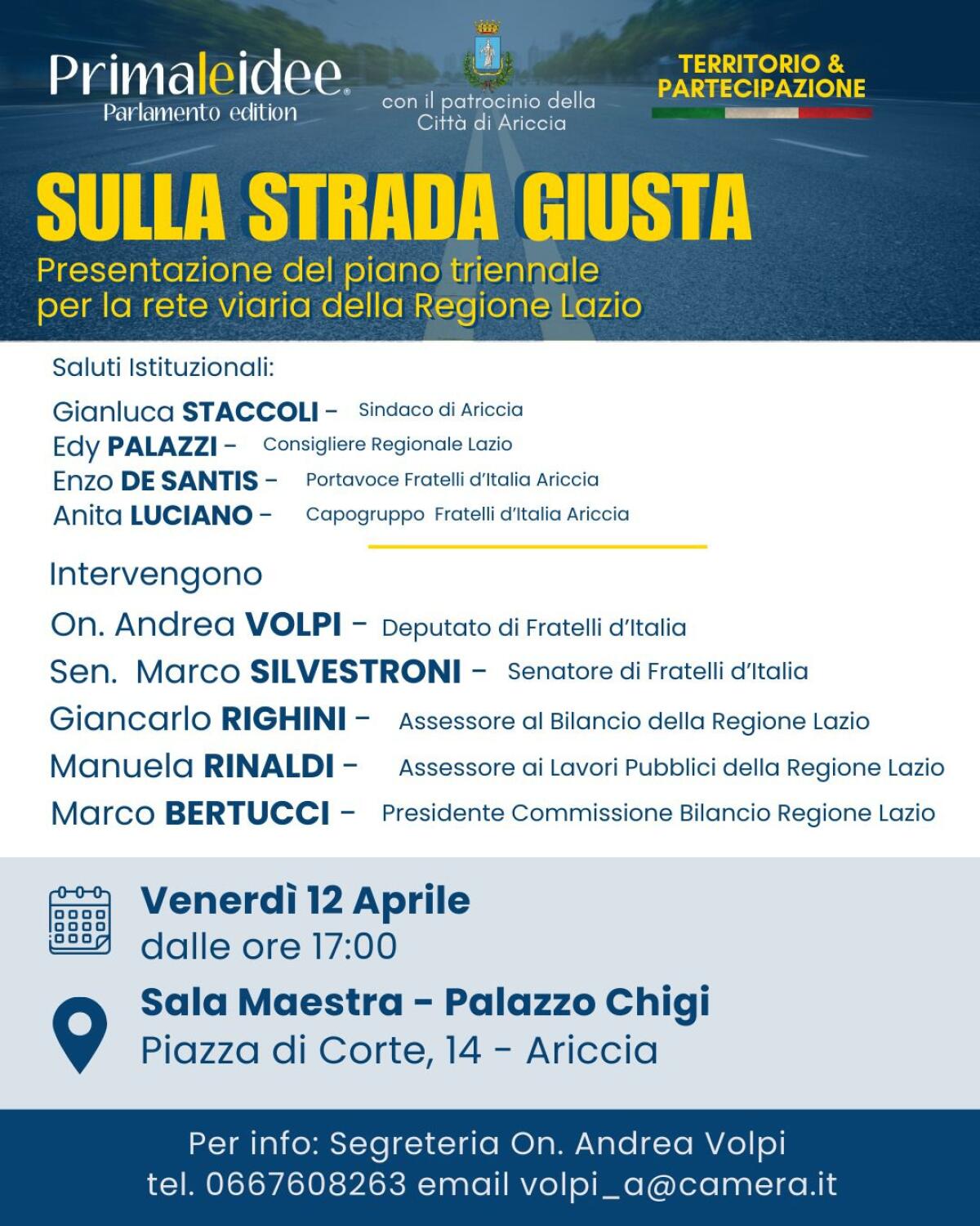 Sarà presentato questo venerdì ad Ariccia il piano triennale per la rete viaria regionale. - 