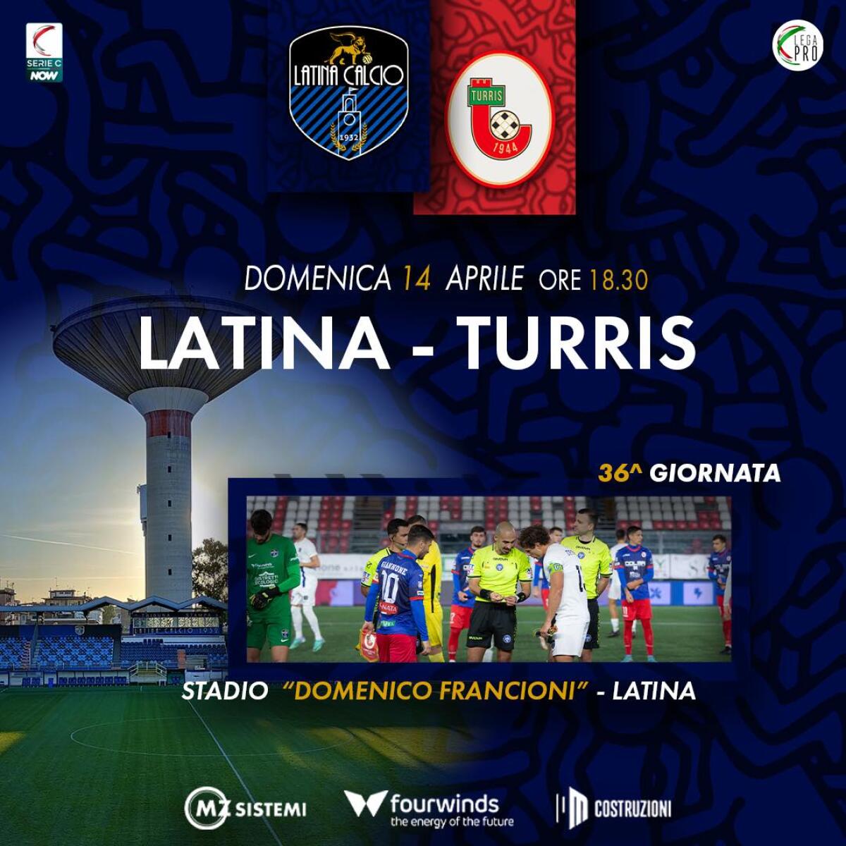 Calcio di Lega Pro, primo turno play off: questa domenica big match tra il Latina e la Turris. - 