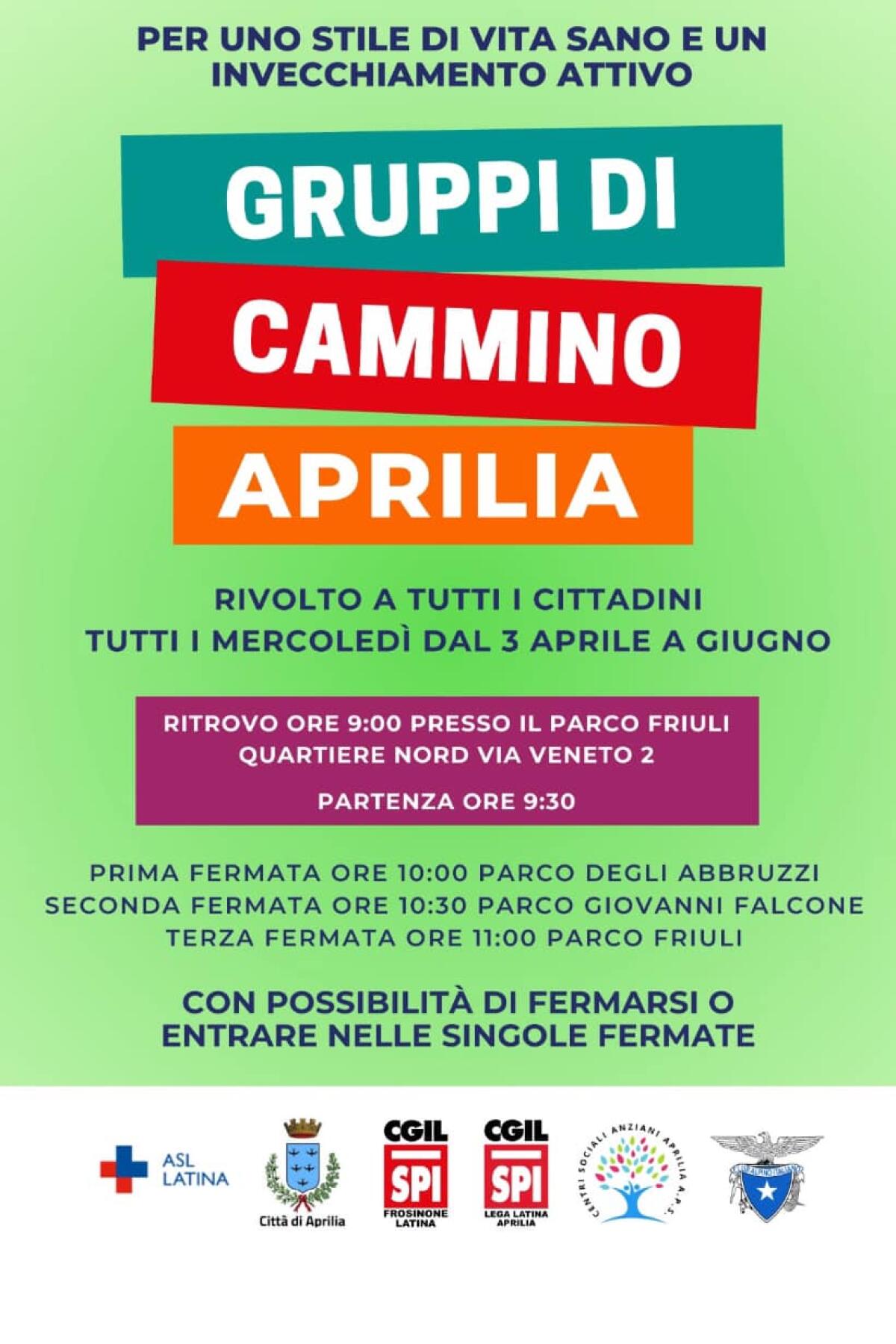 Al via l’iniziativa “Gruppi di cammino Aprilia” per promuovere uno stile di vita sano. - 