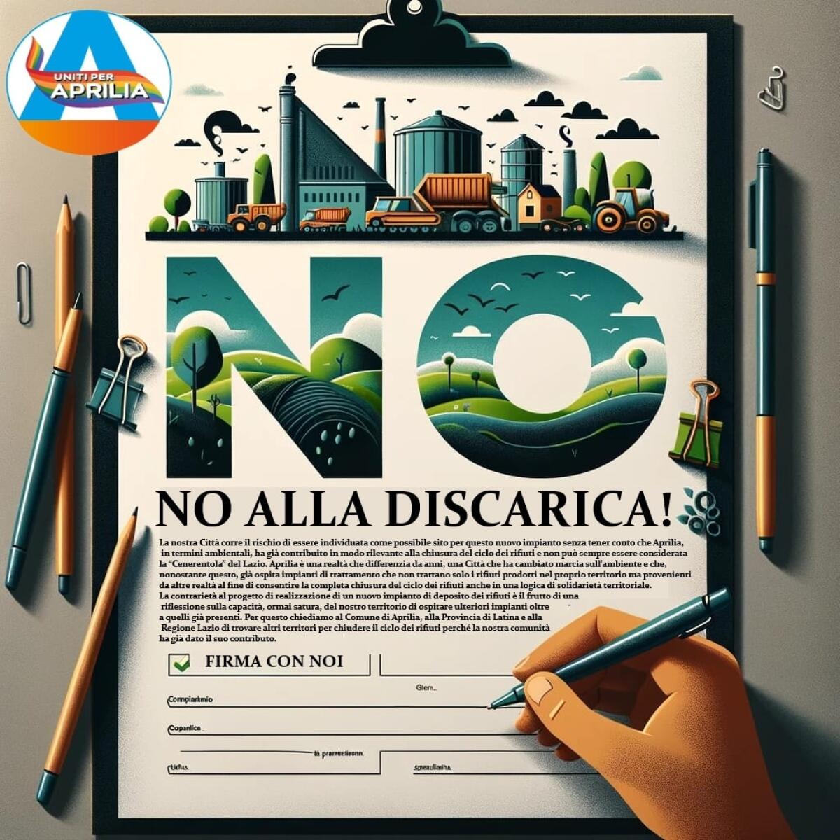“No” alla discarica a Sant’Apollonia: anche Aprilia Città Civica aderisce alla raccolta firme. Questo sabato appuntamento in Piazza Roma. - 