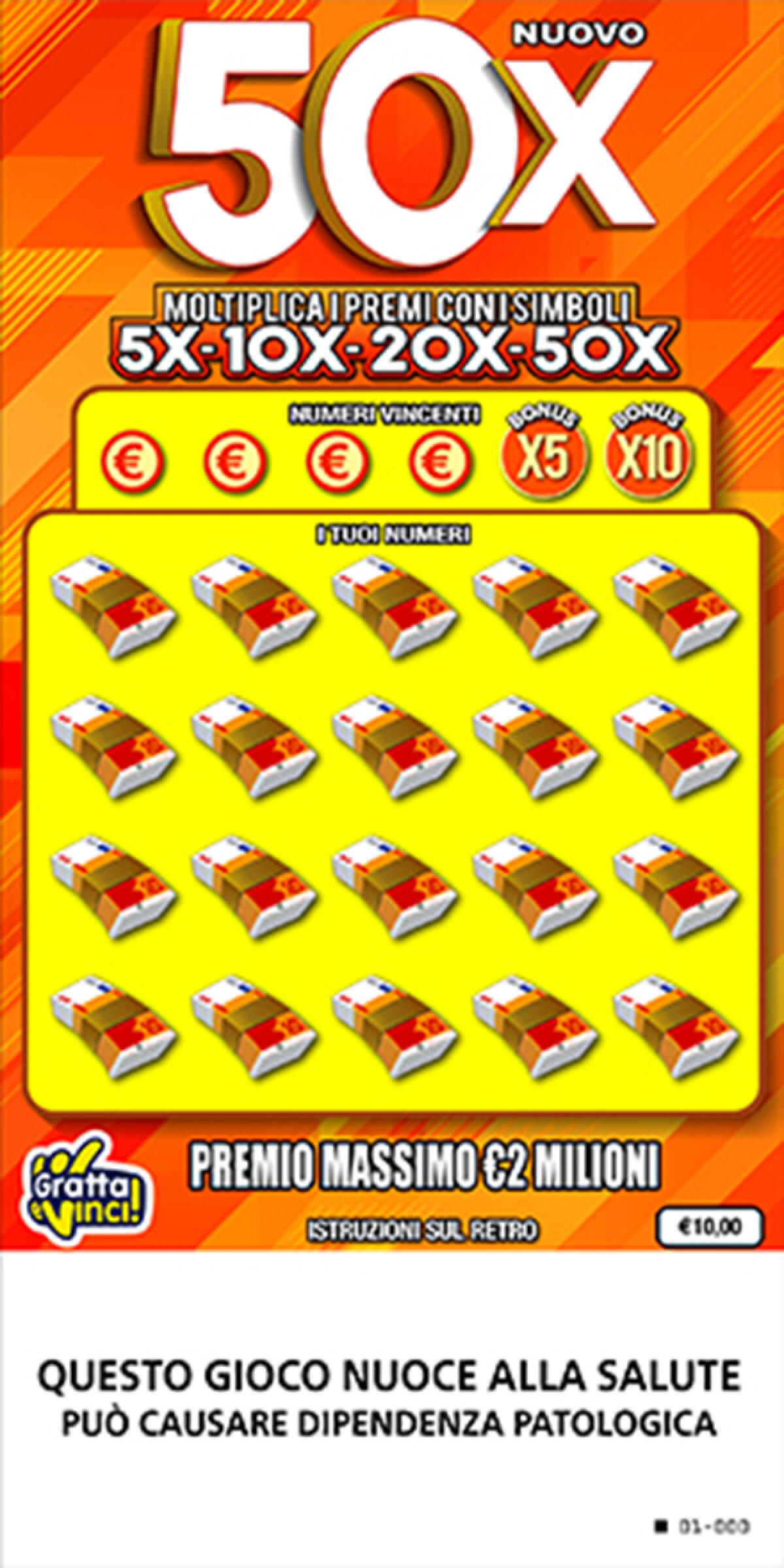 Due milioni di euro vinti a Pontinia con un gratta e vinci “Nuovo 50X”. - 