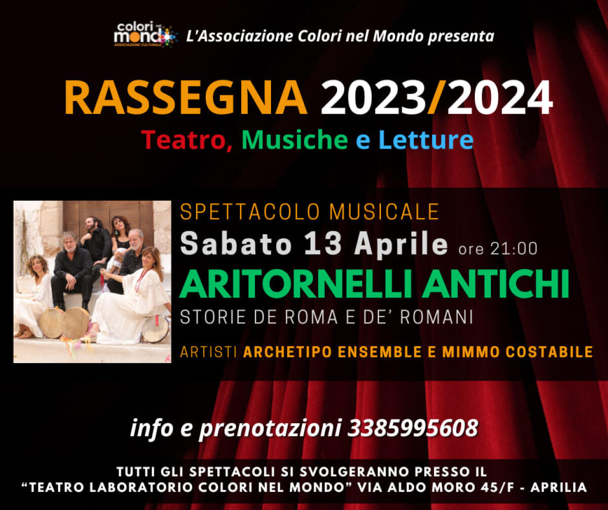 “Aritornelli Antichi”: l’Archetipo Ensemble sabato 13 Aprile in concerto ad Aprilia assieme all’attore Mimmo Costabile. - 