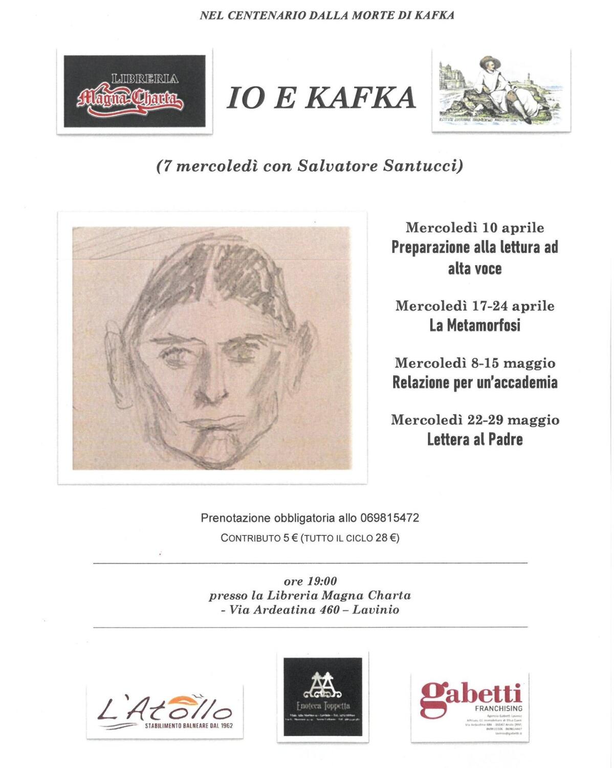 “Io e Kafka”: al via una serie di iniziative tra Anzio e Nettuno per i 100 anni dalla morte del celebre scrittore. - 