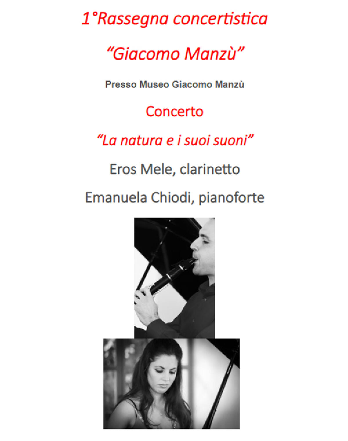 “La natura e i suoi suoni”: domenica 21 aprile prosegue ad Ardea la rassegna concertistica “Giacomo Manzù”. - 