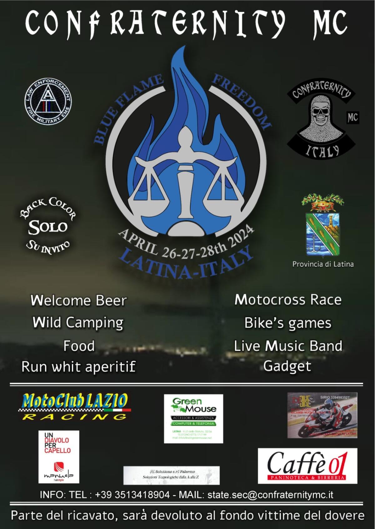 L’Associazione “Confraternity Motorcycle Club” organizza il “Blue Flame Freedom” a Borgo Santa Maria - 