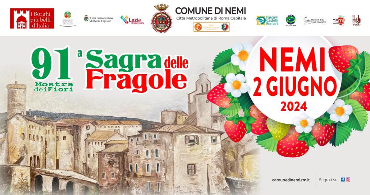 Domenica 2 giugno a Nemi la 91esima “Sagra delle Fragole”. - 