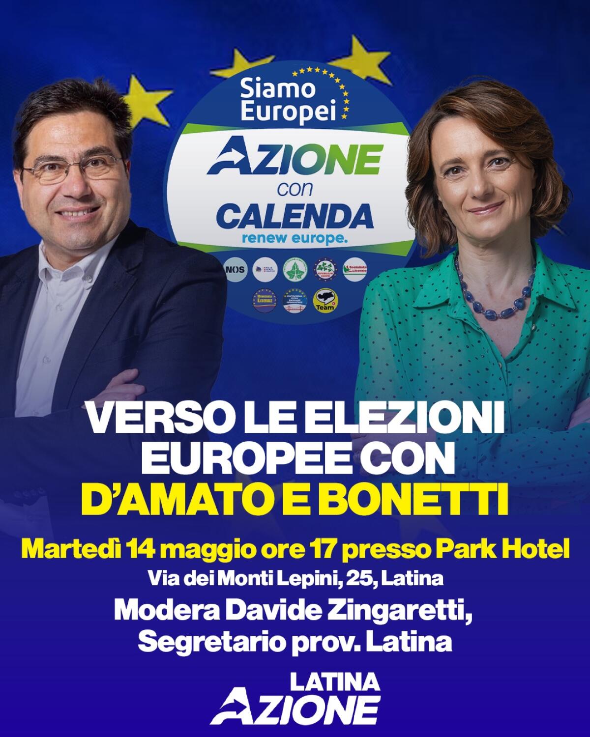 “Verso le elezioni Europee”: questo pomeriggio Alessio D’Amato ed Elena Bonetti a Latina. - 