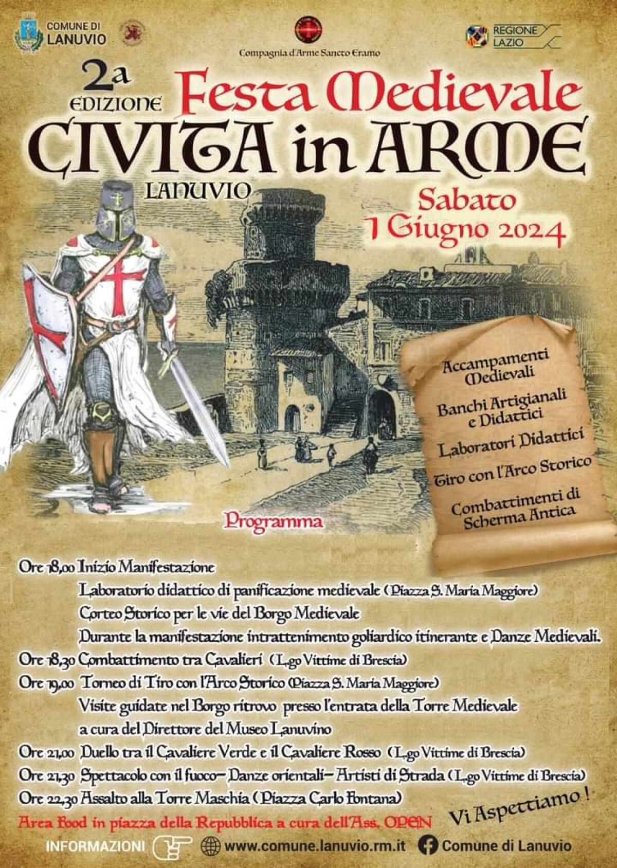 A Lanuvio la seconda edizione della Festa Medievale Civita in Arme - 