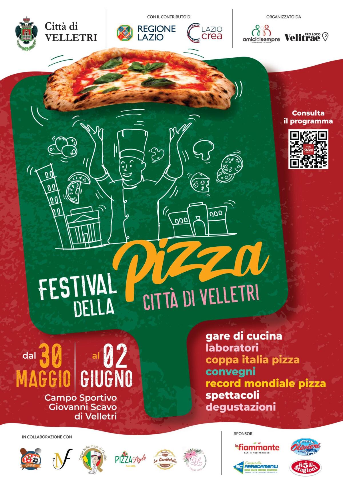 A Velletri il “Festival della Pizza”. Il 2 giugno si tenterà il record: realizzare una pizza-bandiera di 240 metri quadri. - 