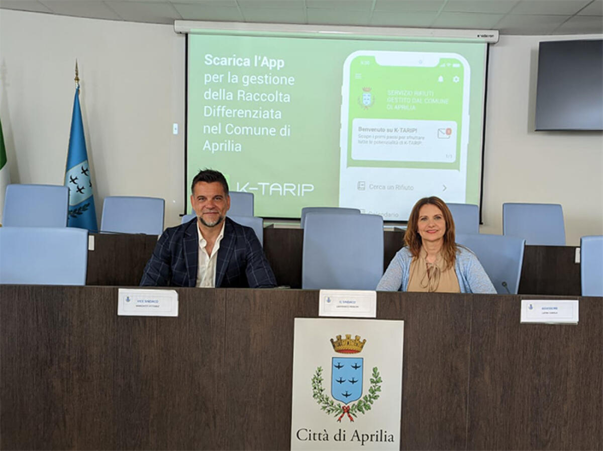 Presentata in Aula Consiliare, ad Aprilia, l’app “KTarip”, che informa il cittadino a 360° su Tari e raccolta rifiuti. - 