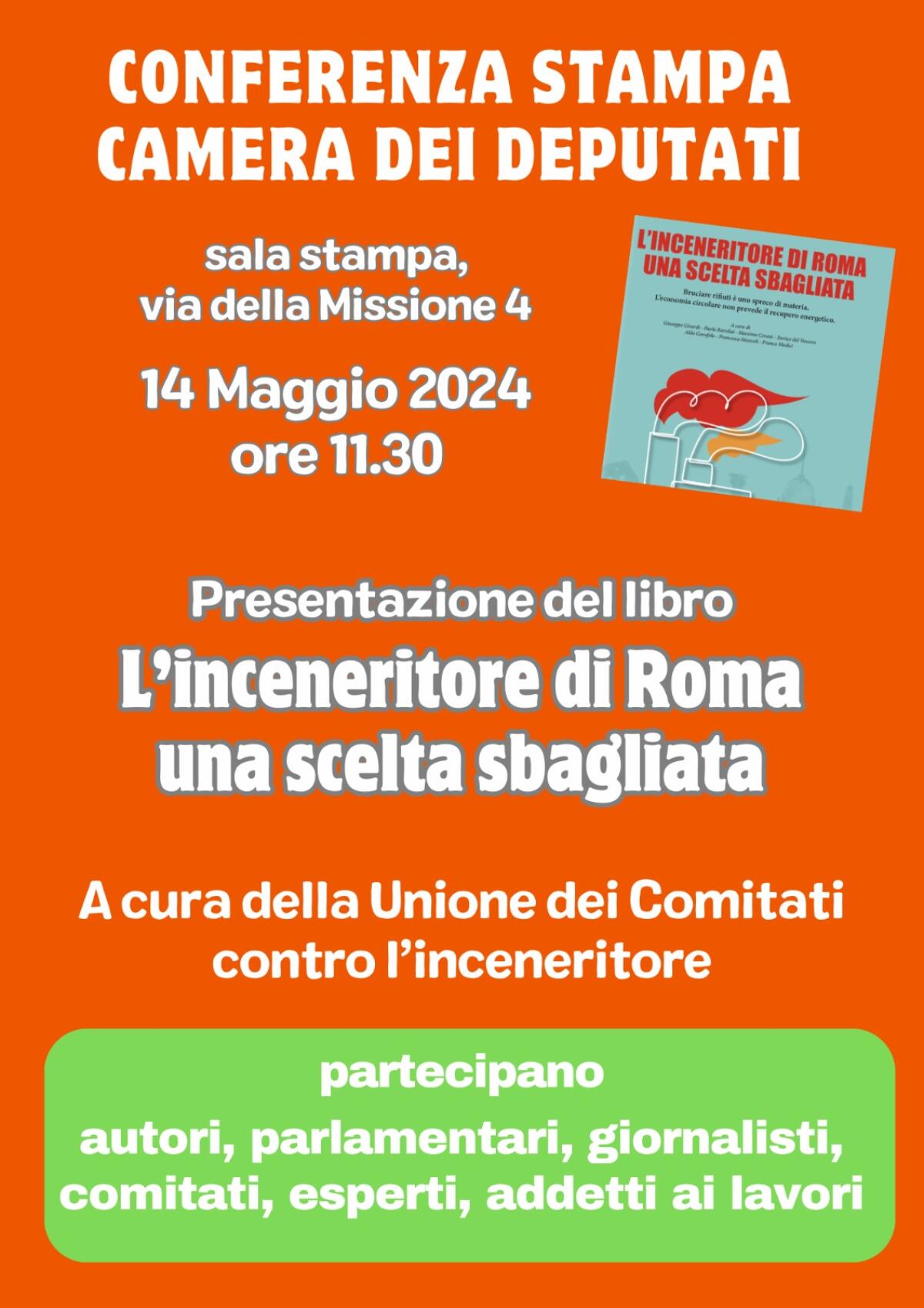 "L'inceneritore di Roma una scelta sbagliata", il libro presentato alla Camera dei Deputati - 