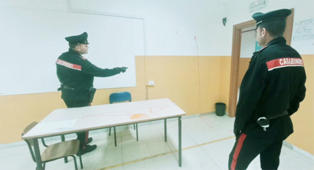 Vandali in azione in una scuola di Minturno, cosparsa vernice su pavimenti e parete. Indagano i Carabinieri. - 