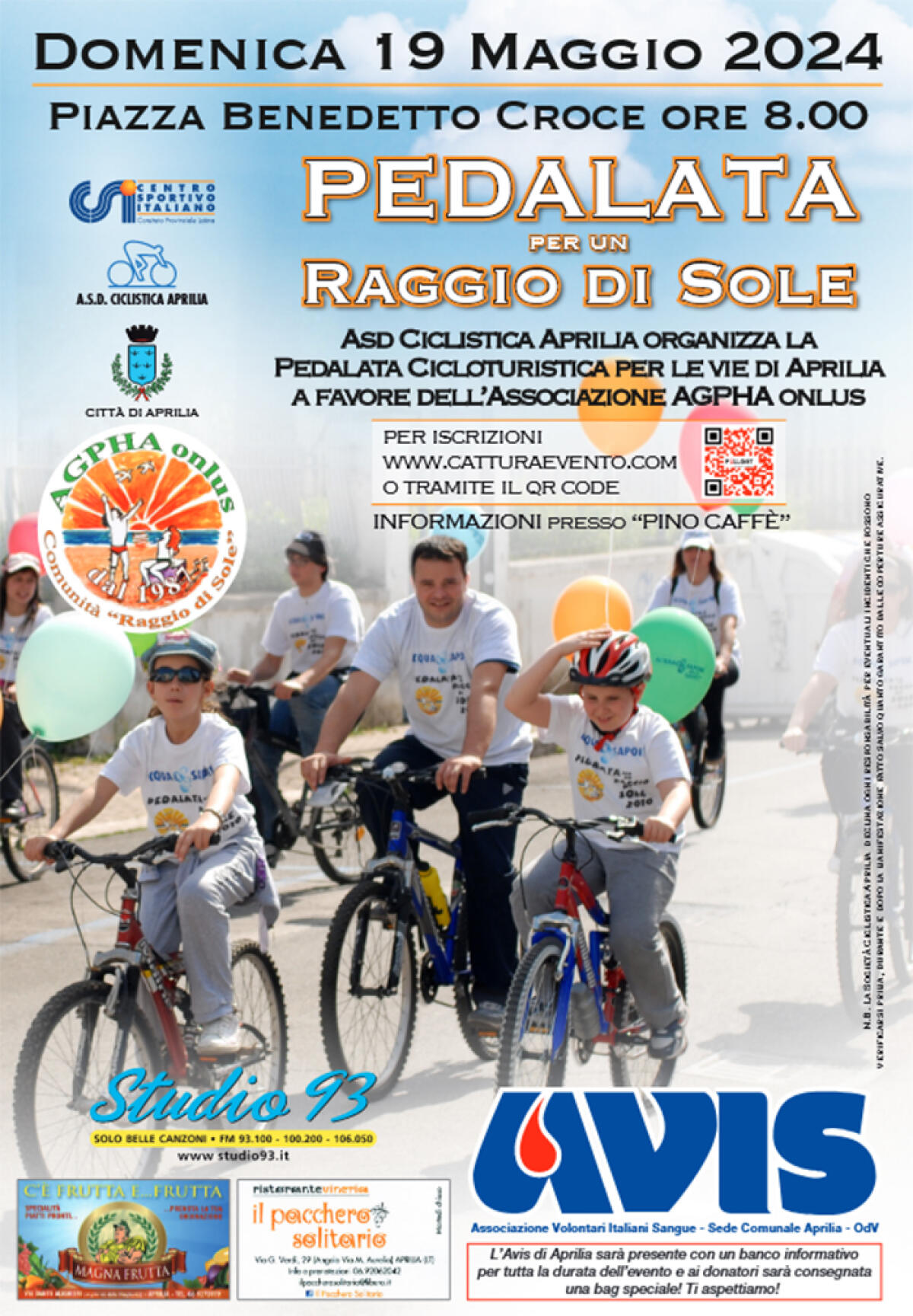 Questa domenica ad Aprilia  la storica “Pedalata per un Raggio di Sole” a favore dell’Agpha. Iscrizioni anche online. - 