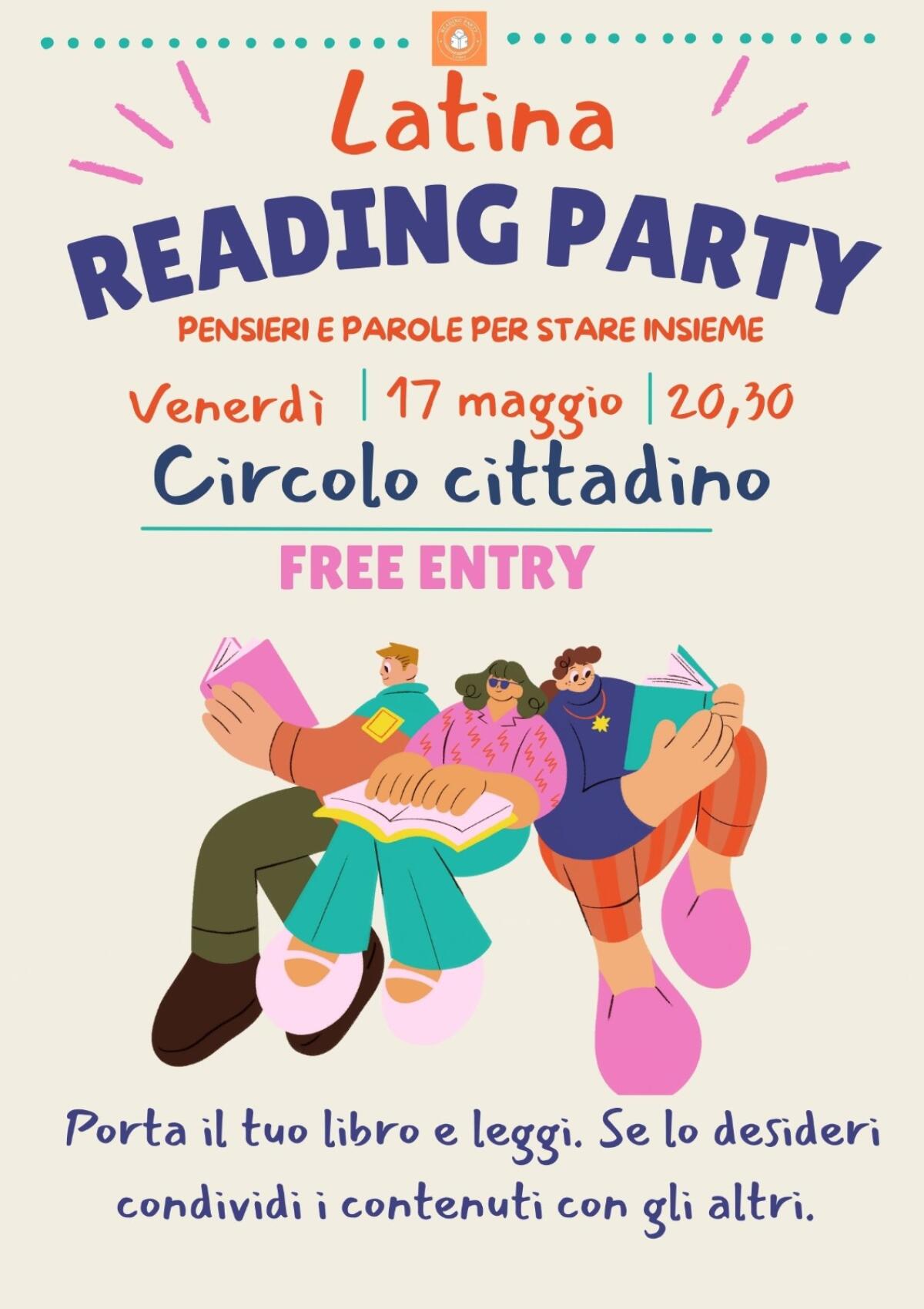 Al Circolo Cittadino stasera il primo appuntamento di “Latina Reading Party”. - 