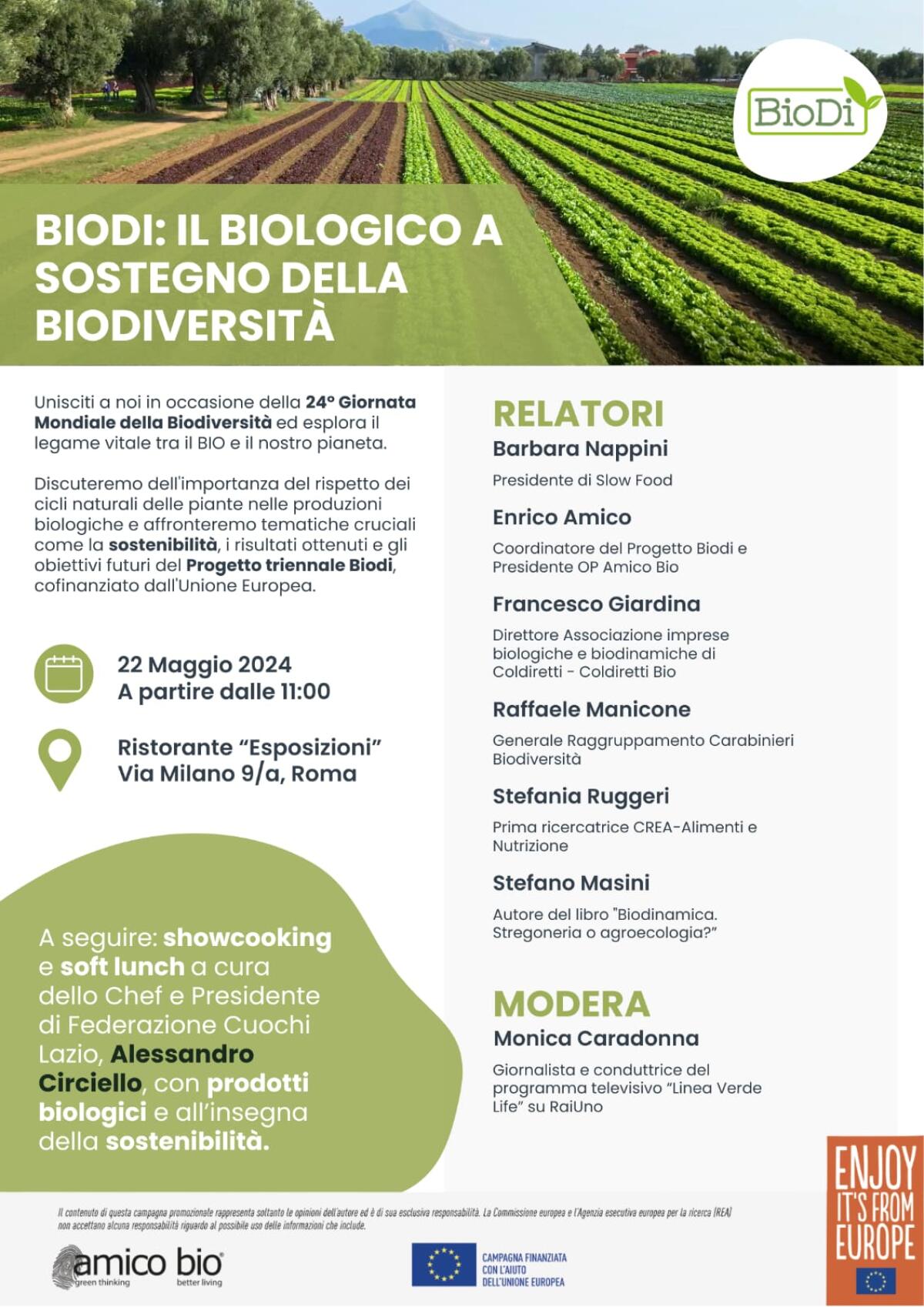 Giornata mondiale della Biodiversità: domani a Roma l’evento “Biodi”, un’occasione di dibattito e showcooking “pratico”. - 