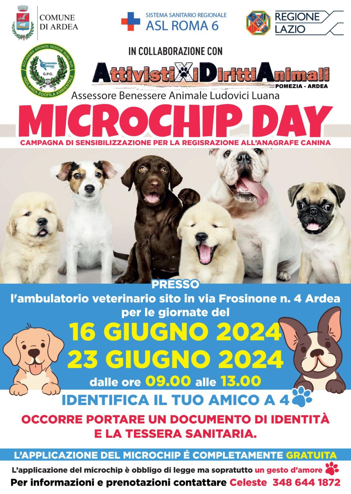 “Microchip Day”: ad Ardea due giornate dedicate alla microchippatura gratuita dei cani. - 