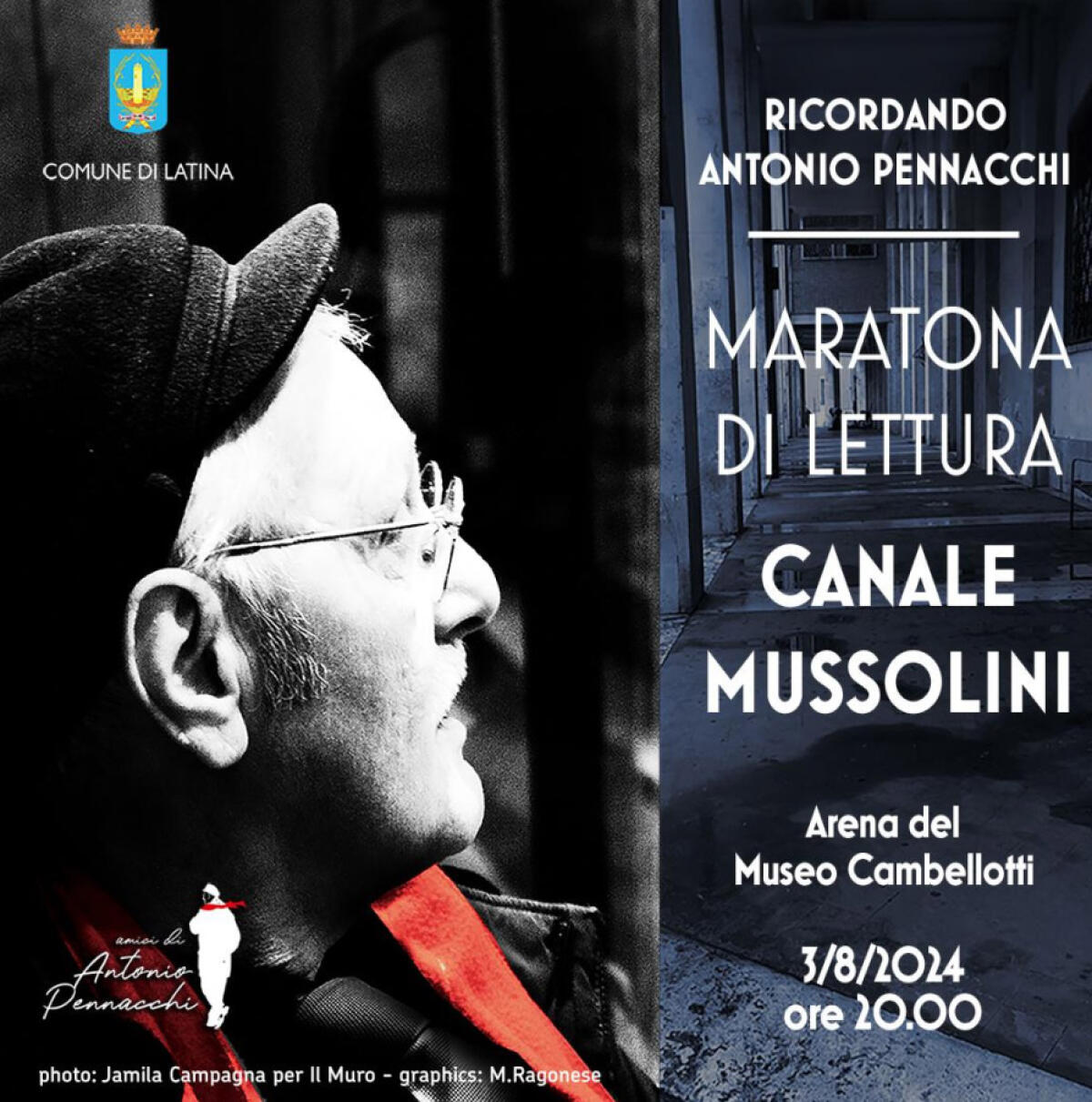 Canale Mussolini, maratona notturna di lettura nell’anniversario della scomparsa di Antonio Pennacchi - 