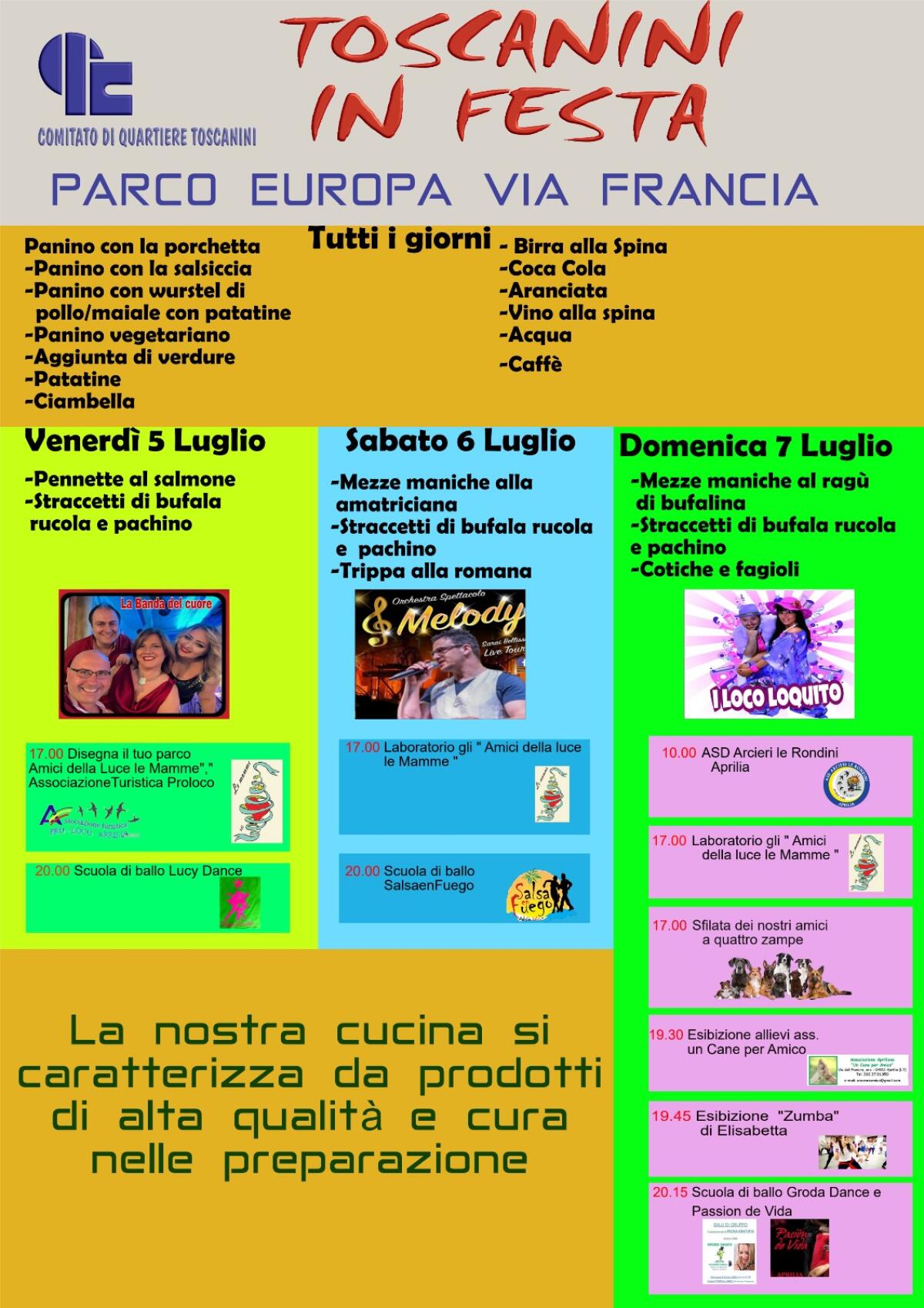 Questo fine settimana ad Aprilia la festa del Comitato di Quartiere Toscanini. - 