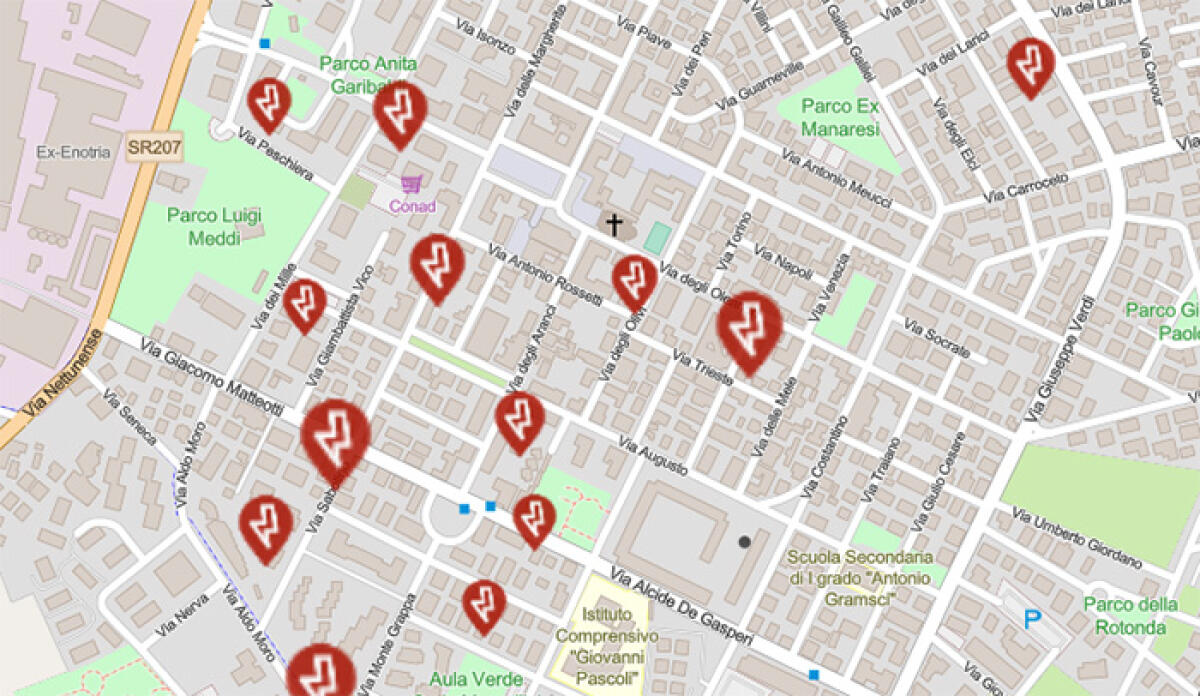 Blackout elettrico  in molte zone del centro di Aprilia. - 