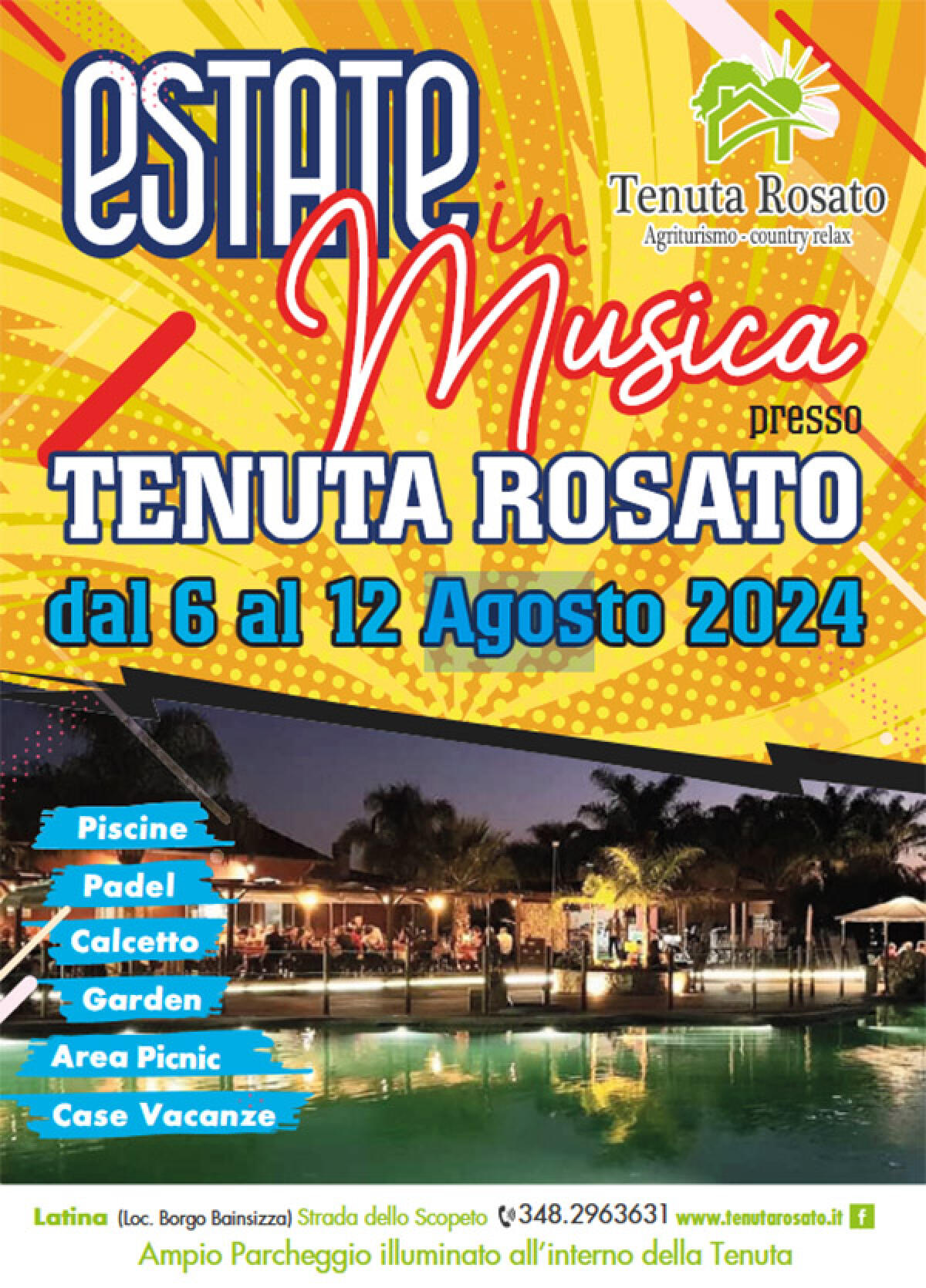 “Estate in Musica” alla Tenuta Rosato di Borgo Bainsizza, a Latina  con piatti prelibati e le migliori Orchestre Italiane. - 