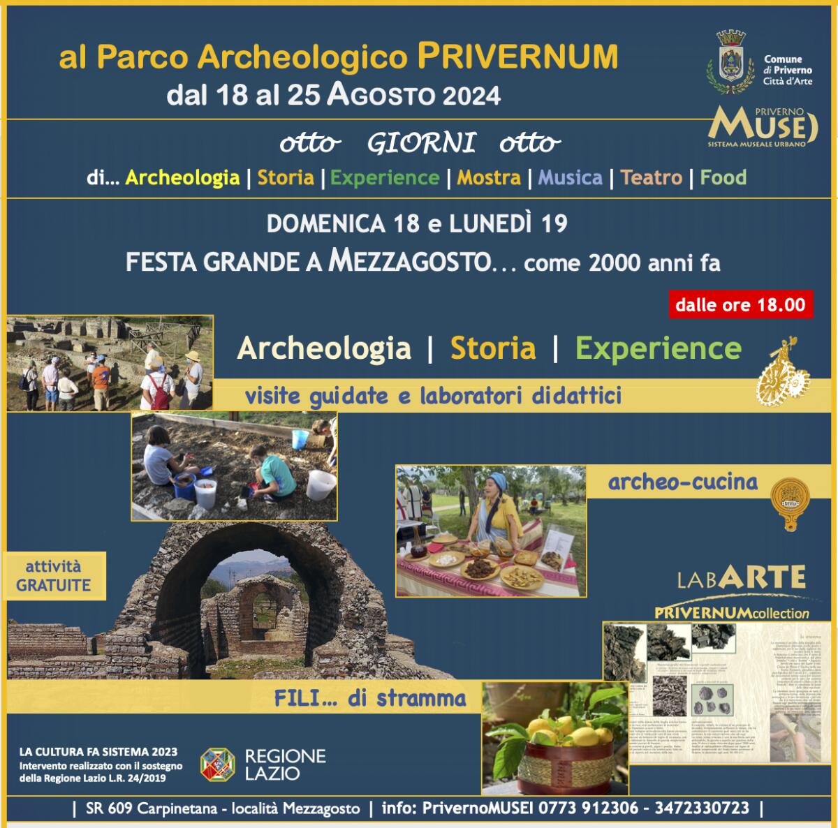 Otto giorni di eventi al Parco Archeologico Privernum. Si parte con la “Festa Grande a Mezzagosto”. - 