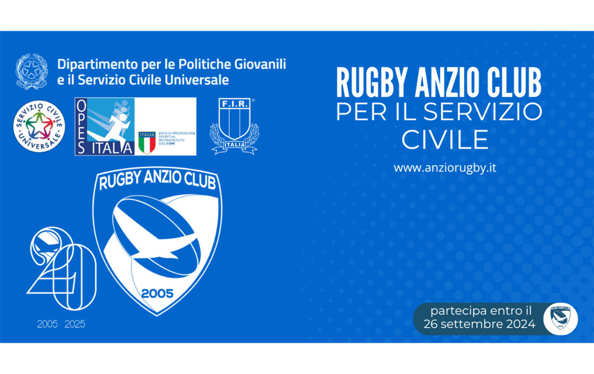 Il Rugby Anzio Club riconosciuto come ente di accoglienza per i volontari del Servizio Civile - 