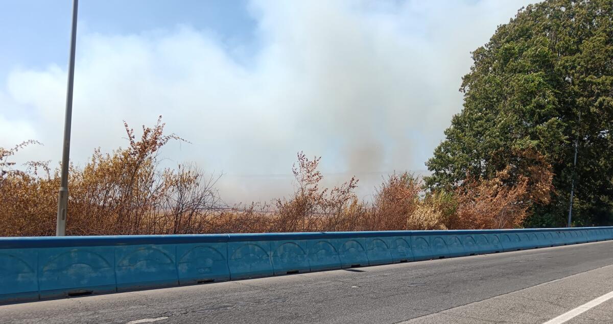 Latina - Incendio su Via del Lido - 